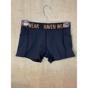 Haven Wear Athletic Shorts Side Pockets Running Gym Fitness Black M
